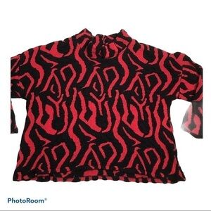 Oversized sweater by Transparente black / red